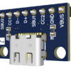 USB Type-C breakout board with 2.54 mm pin headers for breadboard use